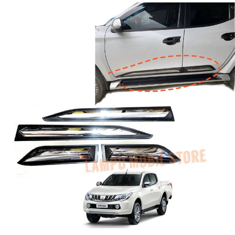 Jual Side Moulding Two Toned List Body Lis Pintu Set Mitsubishi All New