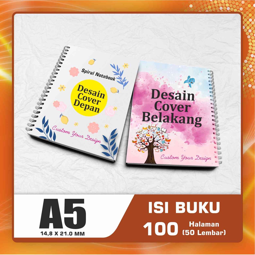 Jual Blocknote A5 POLOS 100 halaman (50 lembar) / Notes A5 / Notebook