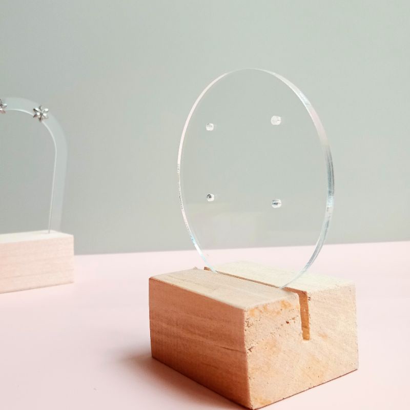 Jual DISPLAY ANTING BULAT ,, STANDING KAYU AKRILIK | Shopee Indonesia