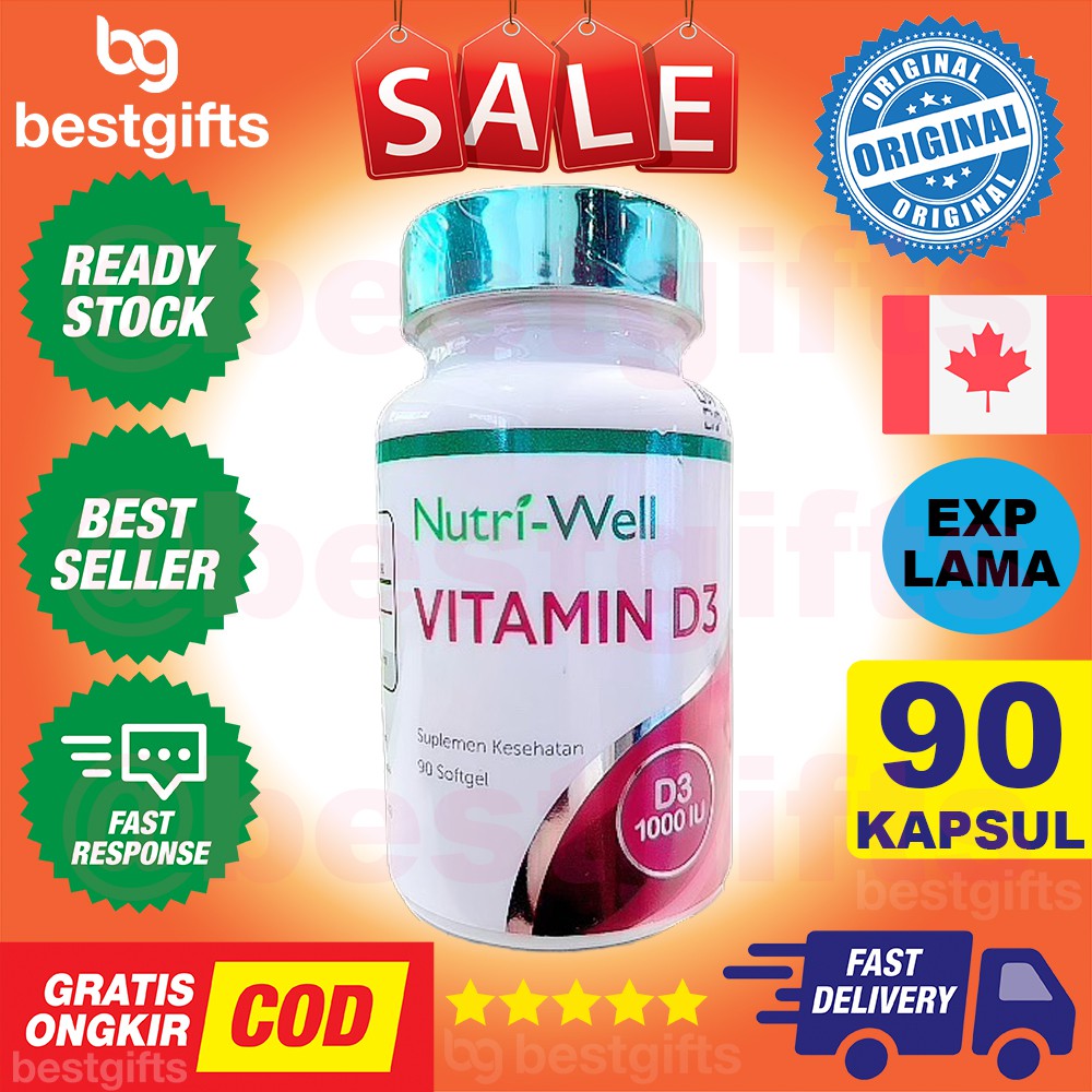 Jual NUTRIWELL NUTRI WELL VITAMIN D3 1000 IU VIT D 1000IU ANTIOKSIDAN ...