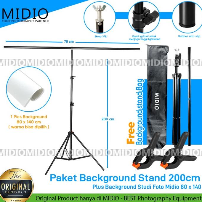 Jual PAKET BACKGROUND STAND 70 X 200 BACKGROUND FOTO WATERPROOF 80X140CM Shopee Indonesia