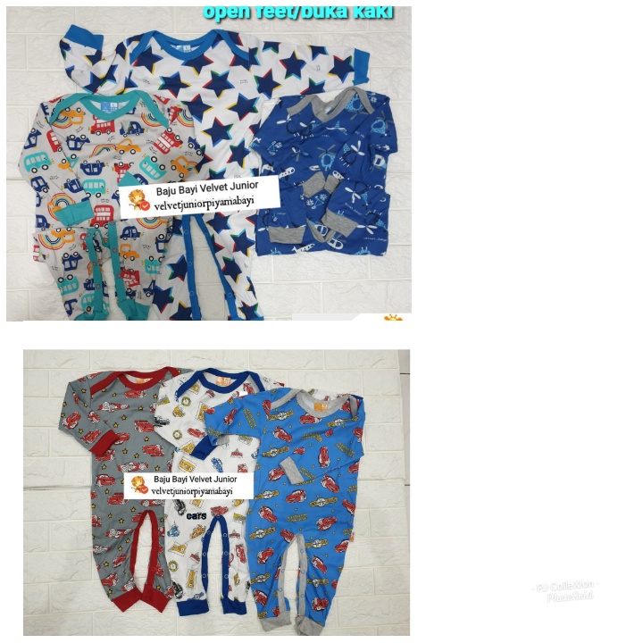Jual Velvet Junior Dreamwear / Sleepwear Jumper Buka Kaki /open Feet(3