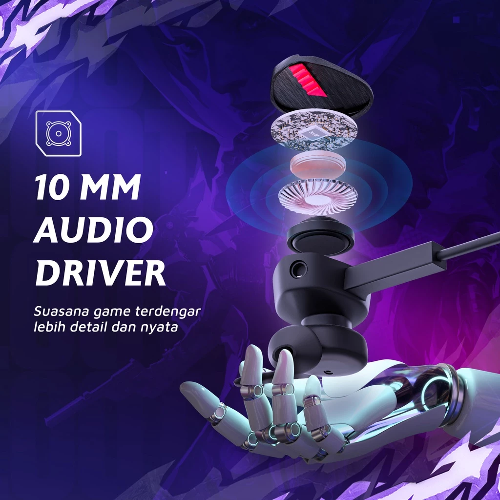Headset Gaming JETEX HX11 Premium Earphone Gaming Mic With Vibration - Garasi 2 Tahun