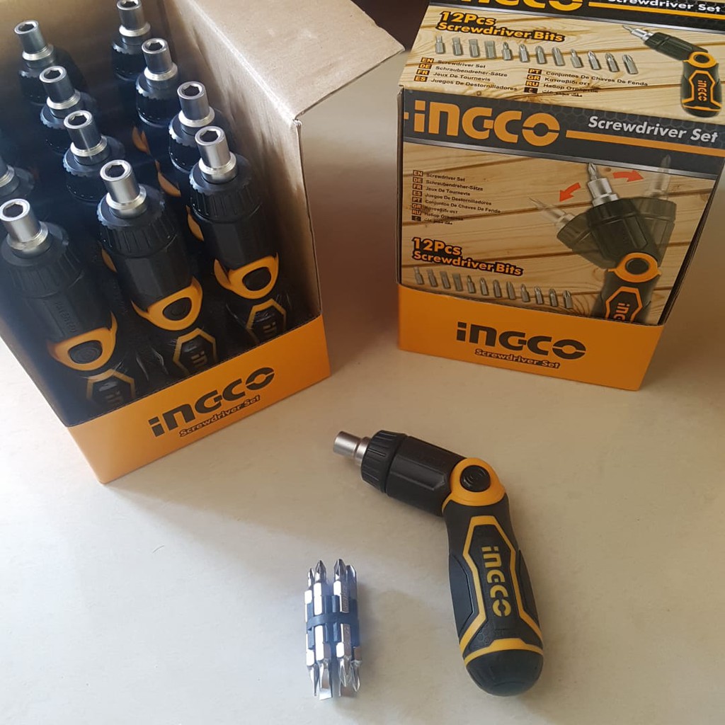 Jual INGCO AKISD1208 OBENG RATCHET OBENG RACET RATCHET SCREWDRIVER SET ...
