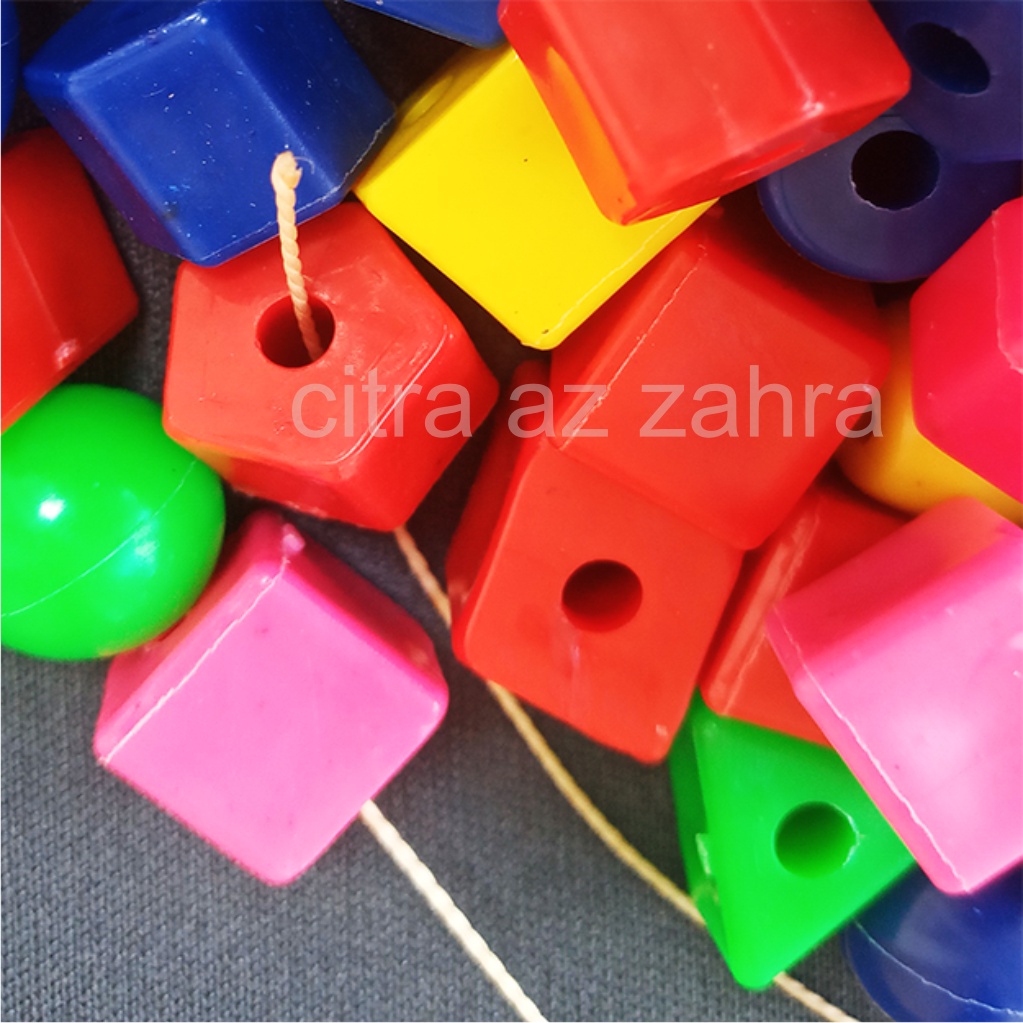 Jual Mainan Edukatif Anak Meronce Manik Bentuk Bangun Geometri Kemasan ...