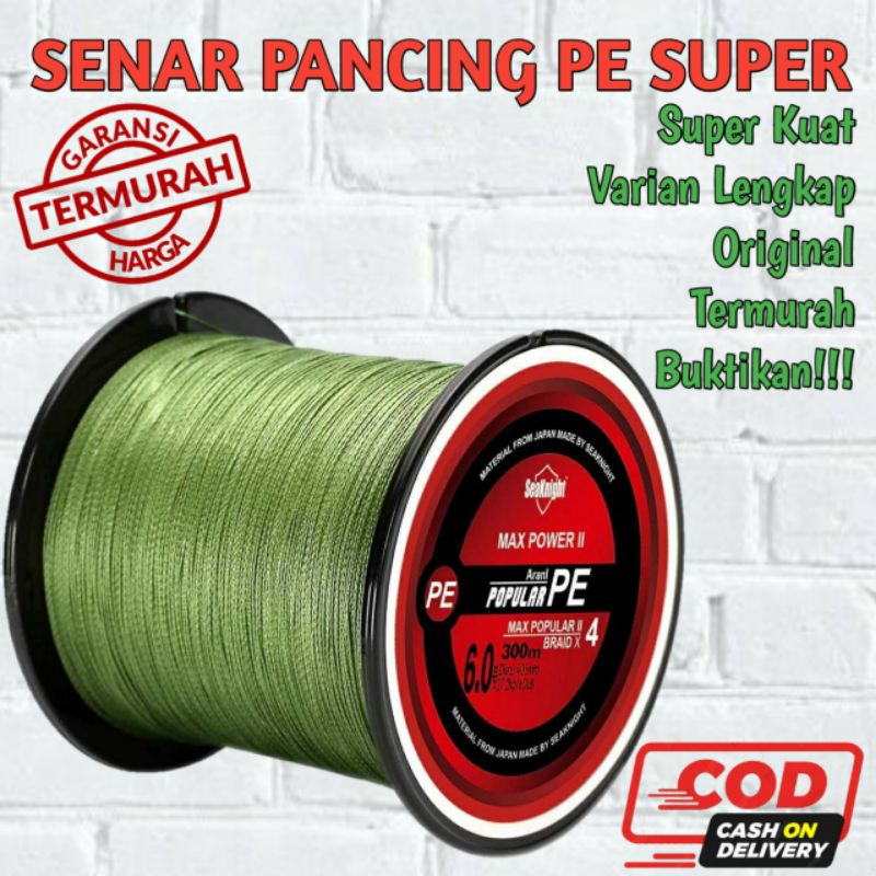 Jual Braided Fishing Line Senar Tali Benang Pancing PE Thick Line 300M  Murah Kuat Anti Keriting