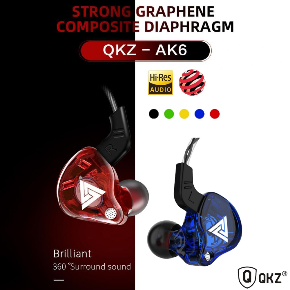 Jual (COD) Earphone QKZ AK6 Headset QKZ AK6 HIFI PRO Gaming Sport Mic