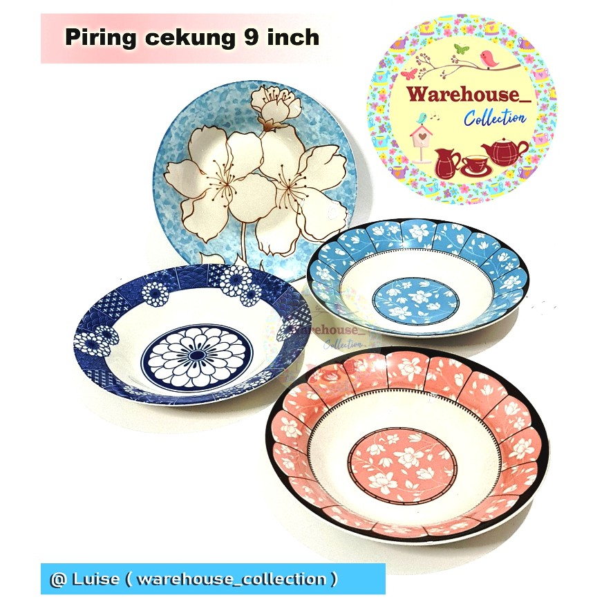 Jual Piring Cekung 9 Inch Piring Makan 9 Inch Decal Piring Makan Keramik Decal Cantik 8925