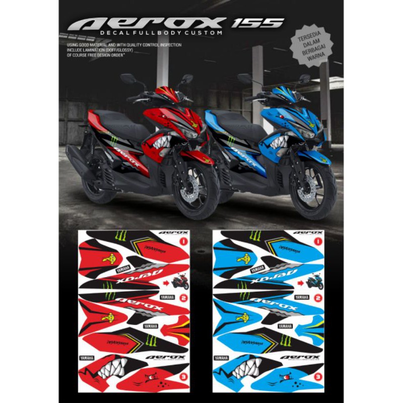 Jual sticker decal Aerox shax / decal motor aerox / decal motor Yamaha ...