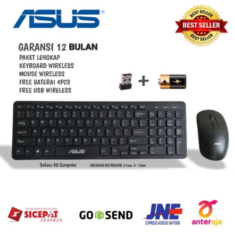 Jual Asus Wireless Keyboard and Mouse Set Combo GKM520 Keys Fullsize