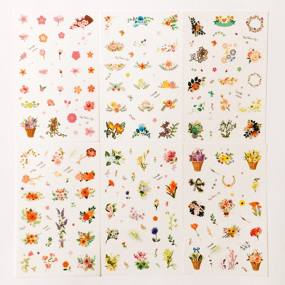 Jual Stiker Hias Flowers for Valentines Diary Deco Stickers | Shopee ...