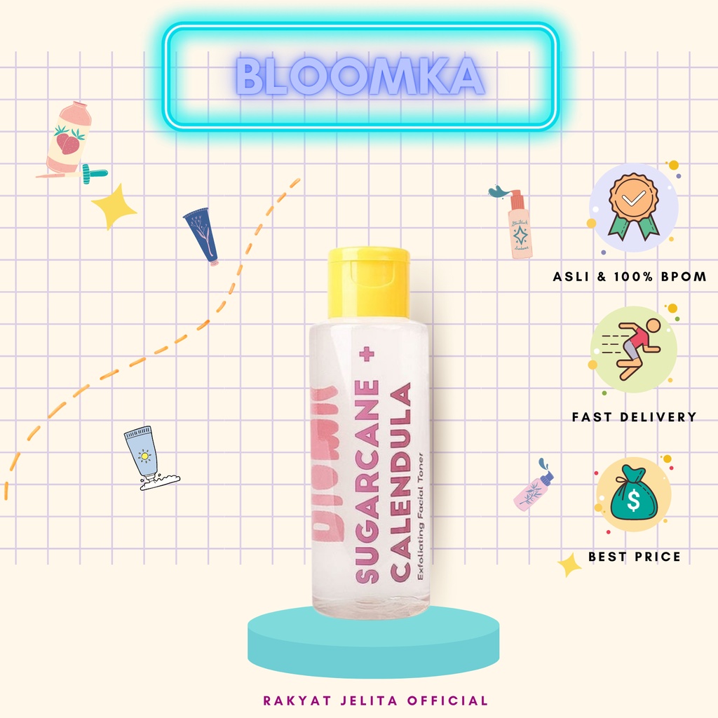 Jual Bloomka Sugar Cane + Calendula Exfoliating Toner 100ml | Shopee ...