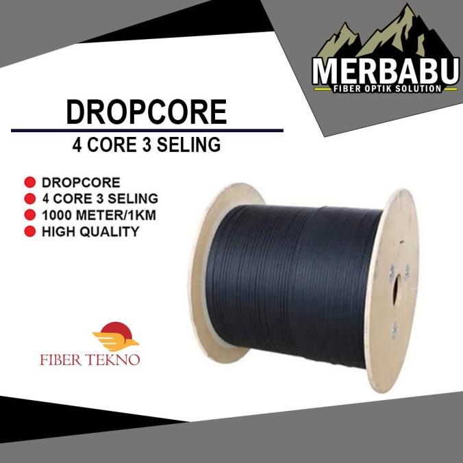 Jual Kabel Dropcore Fiber Tekno/Dropwire 4 Core 3 Seling 1Roll/1000 ...
