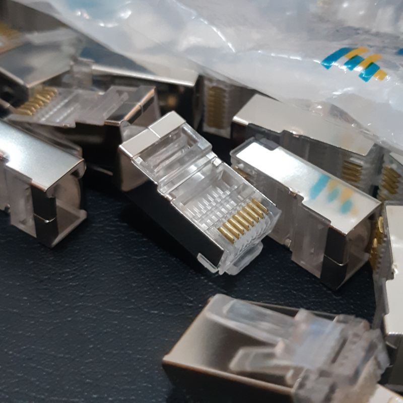 Jual Konektor Rj45 AMP Besi / Metal 50 Pcs | Shopee Indonesia