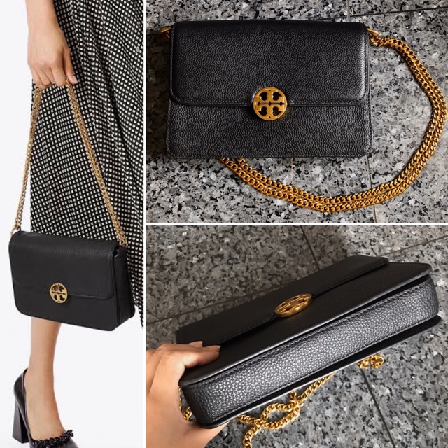 Jual Tory Burch Chelsea Convertible Shoulder Bag Black Color Shopee Indonesia