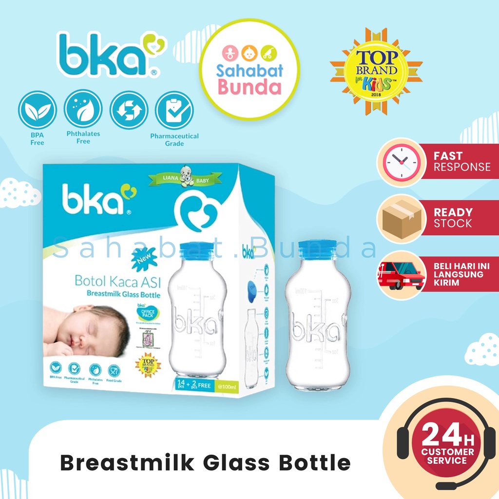 Jual BKA Breastmilk Glass Bottle - Botol Kaca ASI 100Ml Isi 16 | Shopee ...