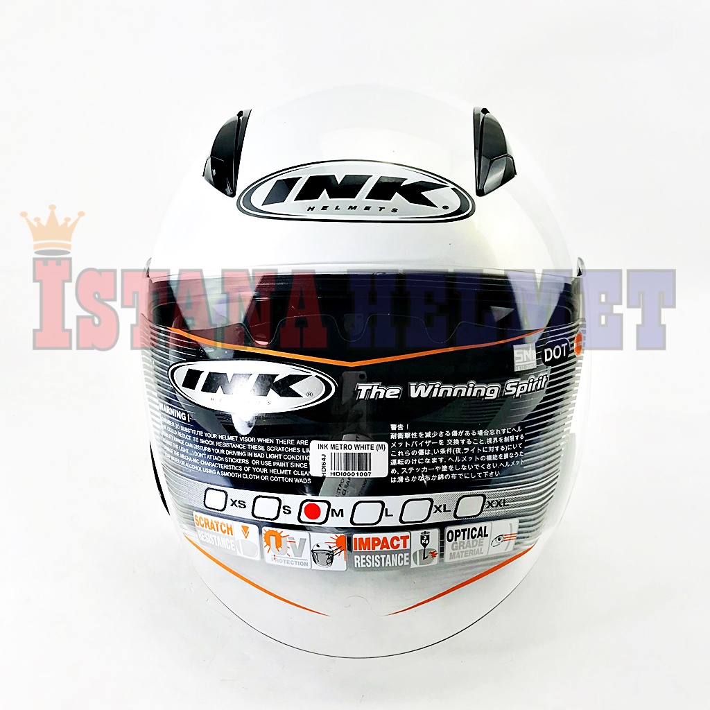 Jual HELM INK METRO 2 SOLID WHITE DOUBLE VISOR | Shopee Indonesia