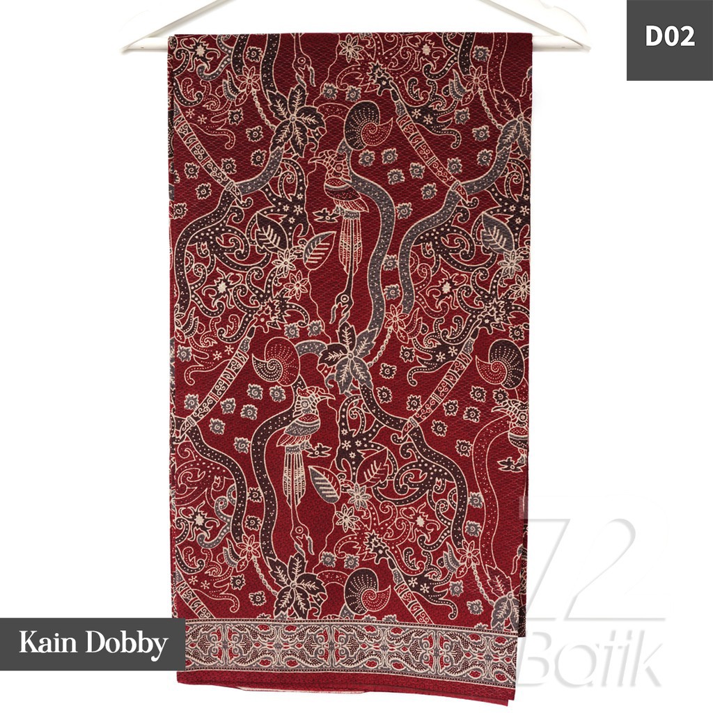 Jual Kain Batik Premium Dobby Motif Peksi Adiwilaga Warna Merah Maroon