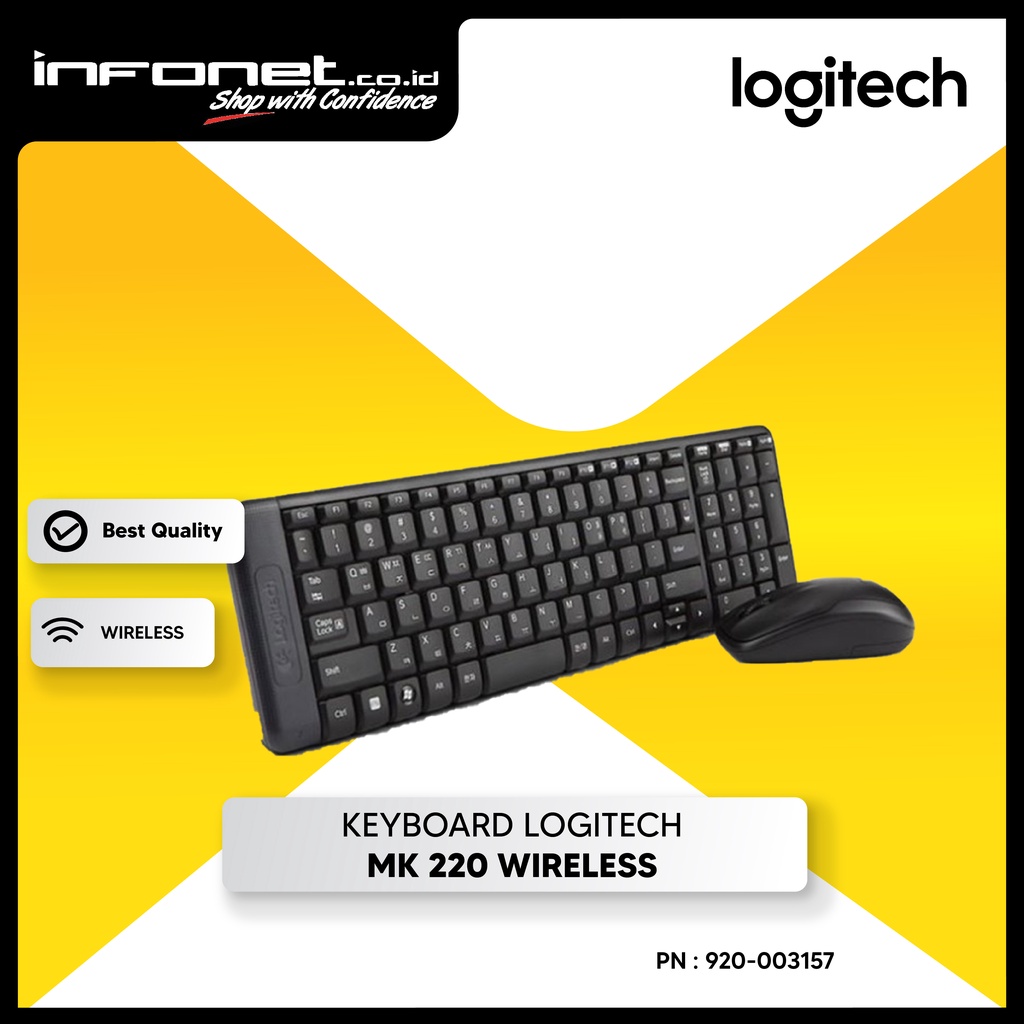 Jual KEYBOARD LOGITECH MK 220 WIRELESS BLACK | Shopee Indonesia