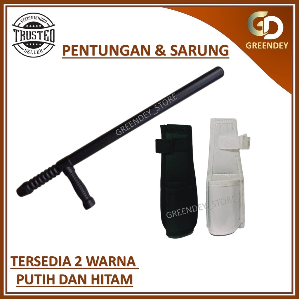 Jual pentungan satpam security hitam putih sarung pentungan PDL PDH