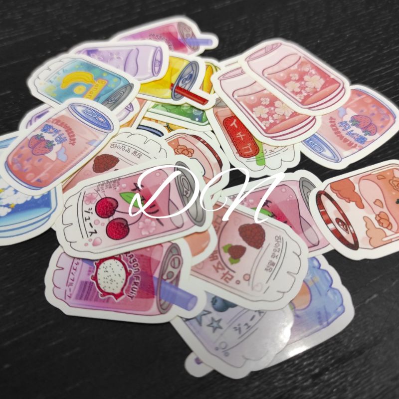 Jual isi 33 pcs sticker kertas gambar kaleng aesthetic sticker ...