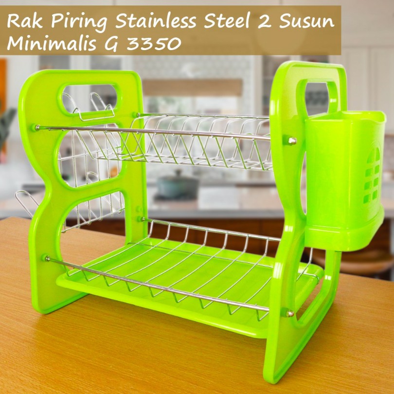 Jual Rak Piring Stainless Steel 2 Susun Minimalis / Rak Dapur GSF ...