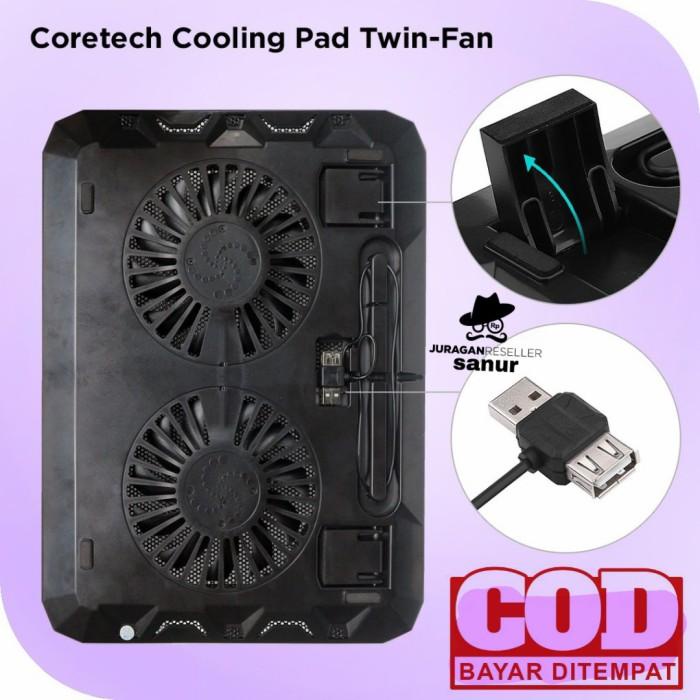 Jual Meja laptop Coretech Twinfan Cooling Pad Kipas Fan Pendingin ...