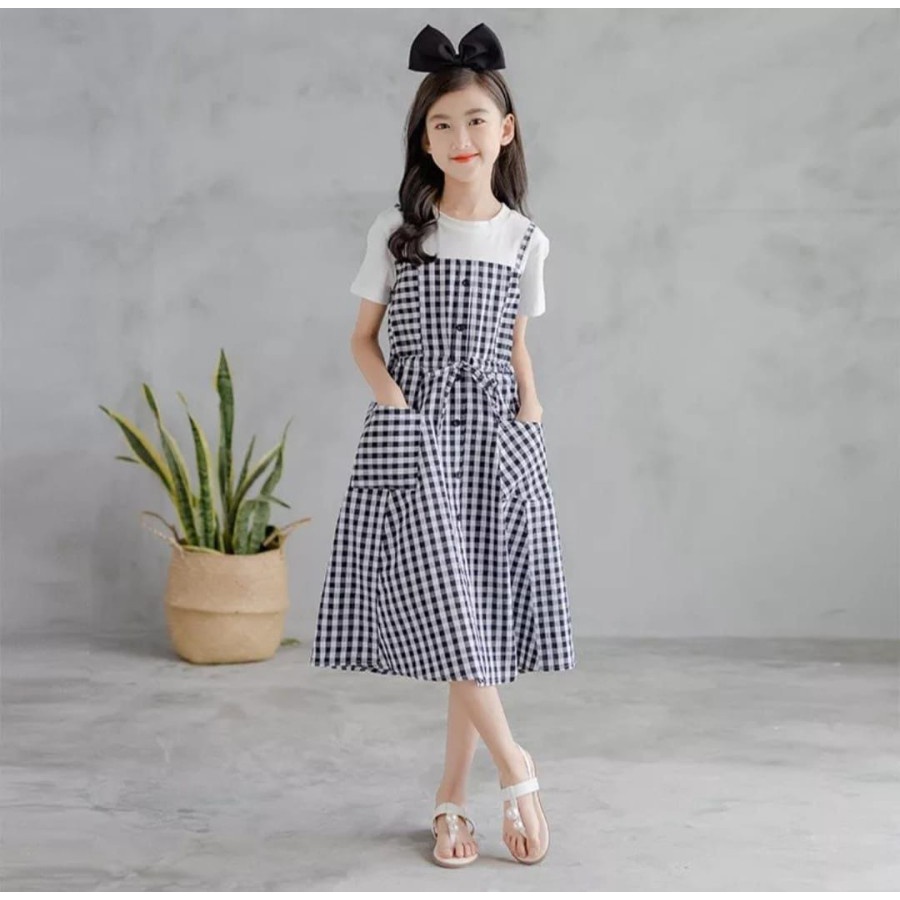 Jual Baju Pesta Overal Anak Remaja Perempuan Korea Lucu Elegan Modis
