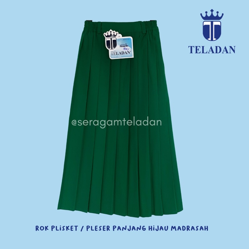 Jual Rok Plisket Hijau Madrasah Panjang Seragam Sekolah Teladan