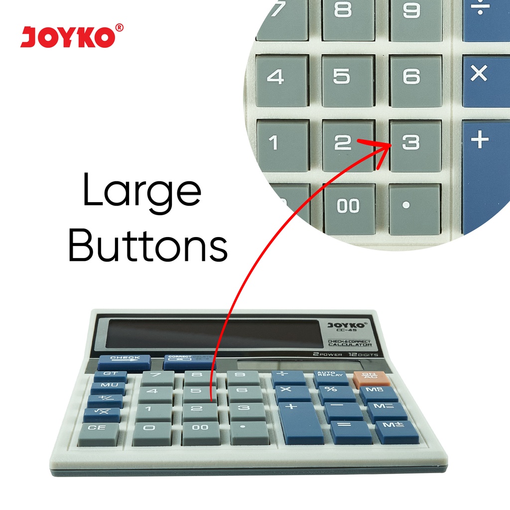 JOYKO Calculator Kalkulator CC-45 12 Digits Check & Correct (3)
