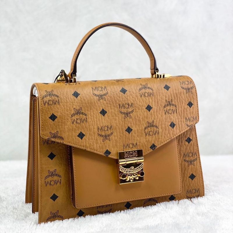 MCM Patricia Satchel Visetos Medium Cognac • Buy or Sell on StockX