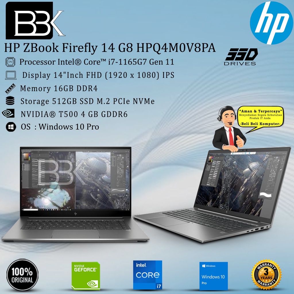 美品Hp ZBook Firefly 14G8 i7-1165G7メモリ16GB（Jual HP ZBook