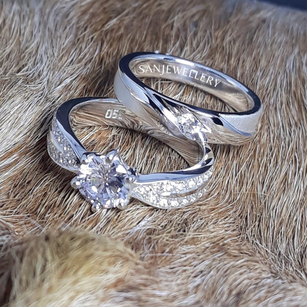 Jual Cincin Tunangan Couple Kawin Nikah 1241 Shopee Indonesia 5852