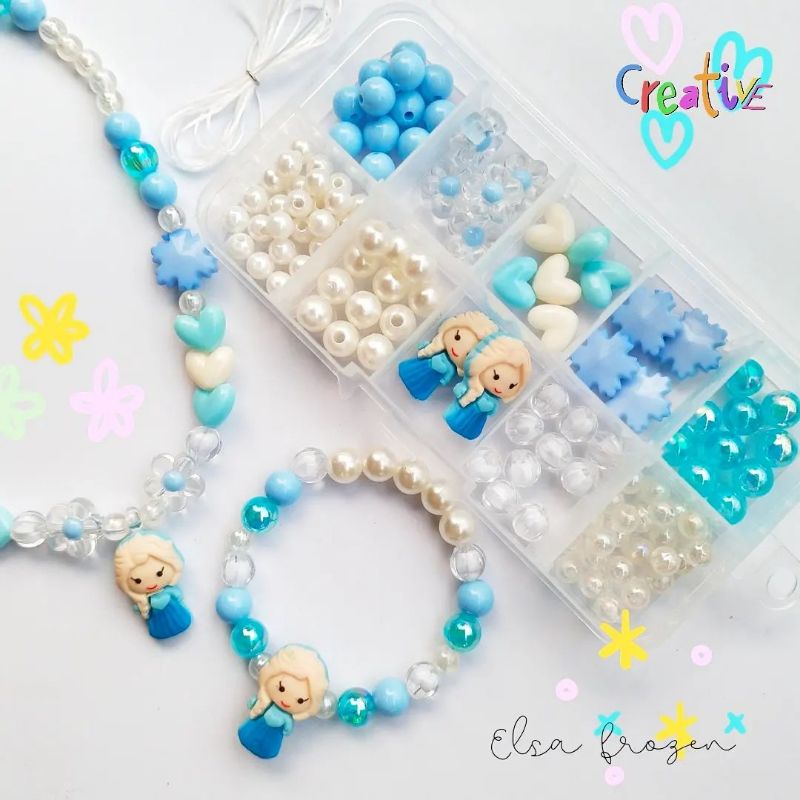 Jual kotak DIY Meronce anak mainan monterssori membuat kalung dan ...