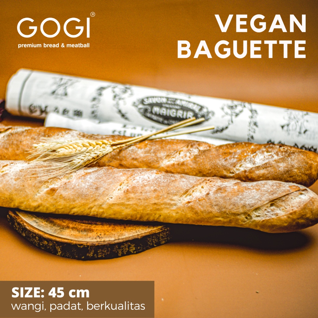 Jual Isi 1 Pcs Roti French Baguette Vegan 45cm / Baguette Bread / Roti ...