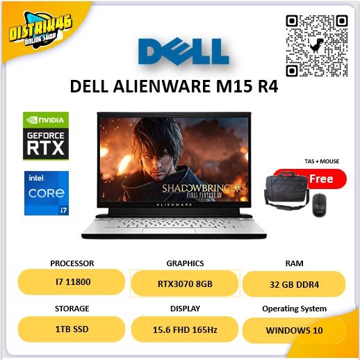 Jual DELL ALIENWARE X15 R1 RTX3070 8GB I7 11800 32GB 1TBSSD LUNAR ...