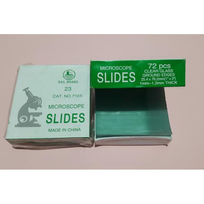 Jual Objek Glass Sail Brand / Microscope Slide 7105 (Hijau) Shopee Indonesia