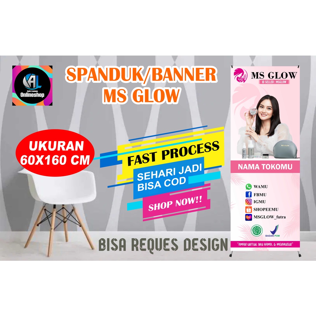 Jual Banner Berdiri Spanduk Ms Glow Model A Shopee Indonesia 4149