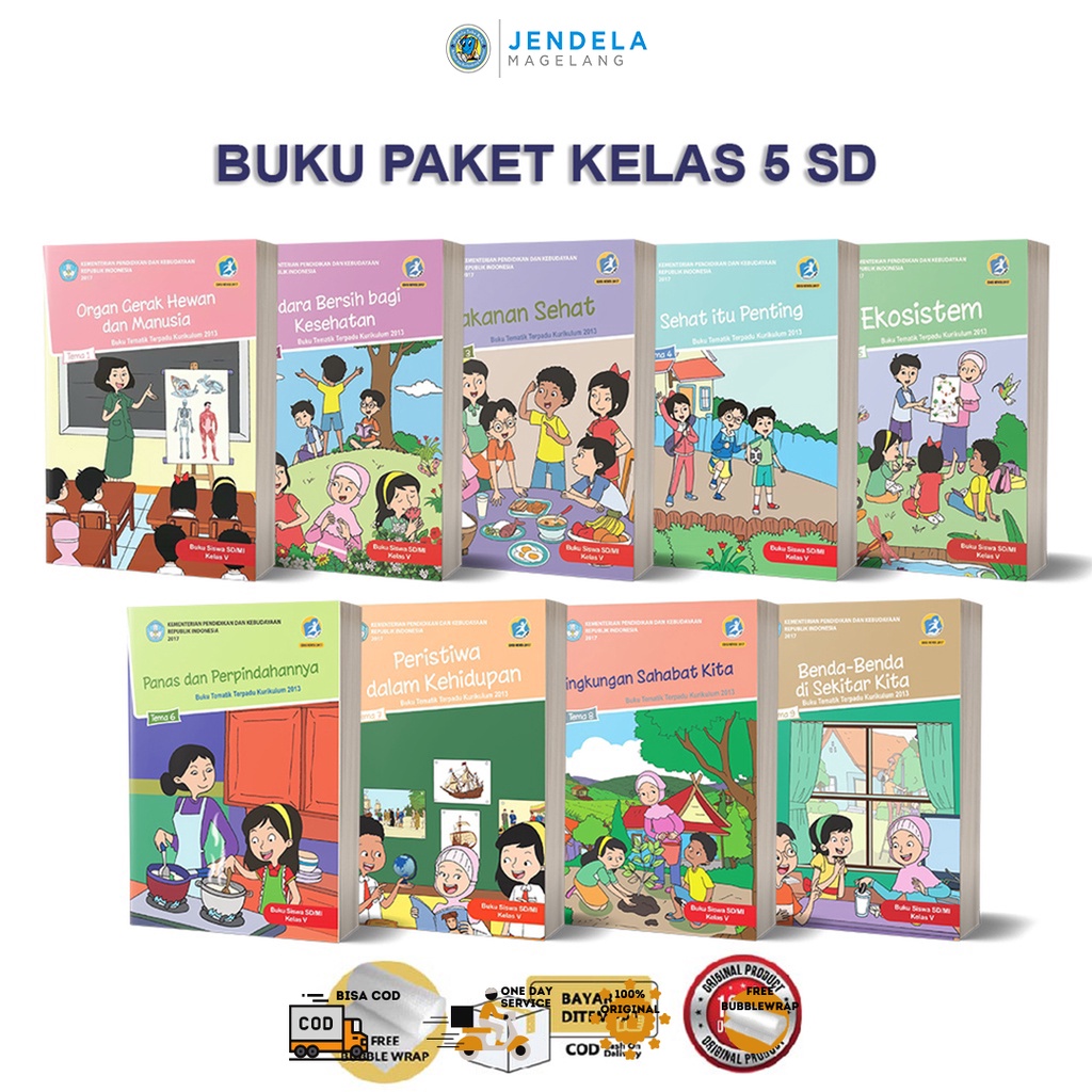 Jual Kelas 5 SD Buku Paket BSE Buku Siswa Tematik K13 Tema 1-9 BSE ...