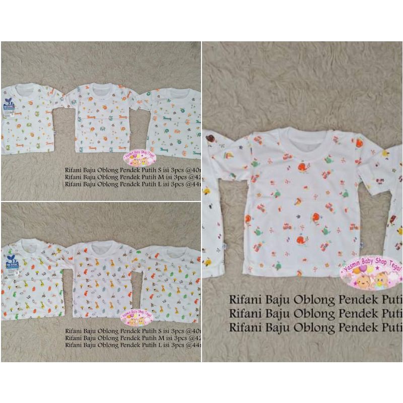 Jual Rifani Oblong Pendek Warna dan Putih isi 3 | Shopee Indonesia