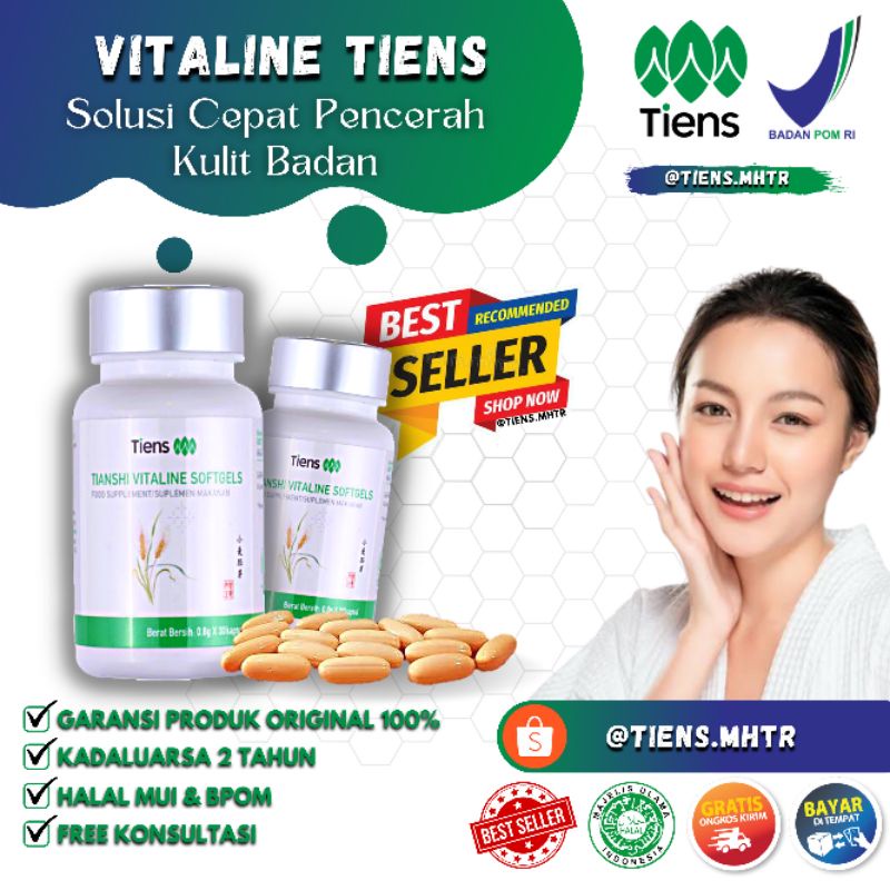 Jual Vitaline Softgel Tiens Pemutih Tubuh Original 100% 30 Kapsul ...