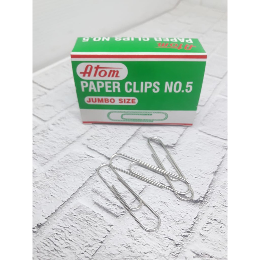 Jual Paper Clip Ukuran Jumbo No.5 Merk ATOM | Shopee Indonesia