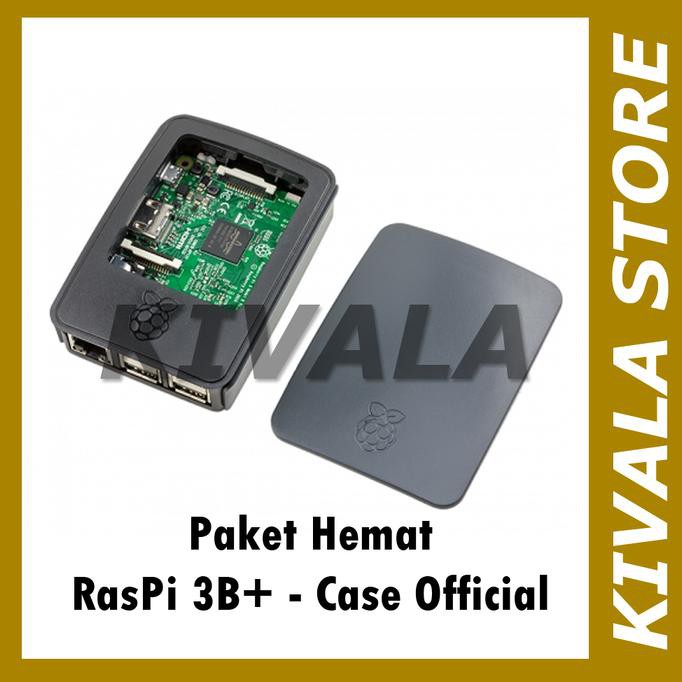 Jual Paket Hemat Raspberry Pi 3 Plus Case Official Hitam Black heatsink ...
