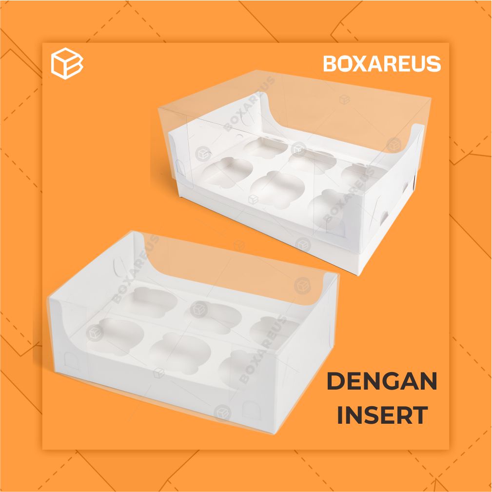 Jual BOX CUPCAKE ISI 6 Packaging Muffin Kotak Bolu Kue Roti