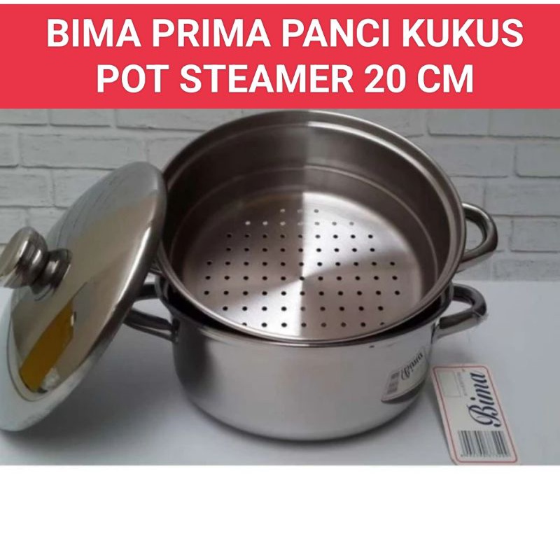 Jual BIMA PRIMA PANCI KUKUS 20 CM POT STEAMER STAINLESS STEEL 2 TINGKAT ...