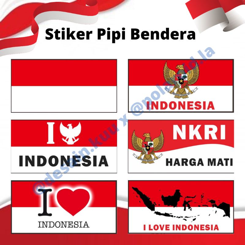 Jual Stiker Pipi Bendera Merah Putih Stiker Karnaval Stiker Bendera Indonesia Murah Shopee 0303