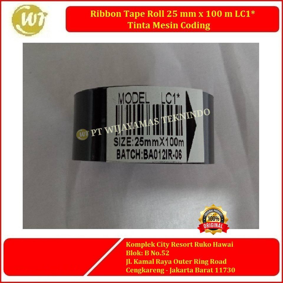 Jual Ribbon Tape Roll Mm X M Lc Tinta Mesin Coding Shopee