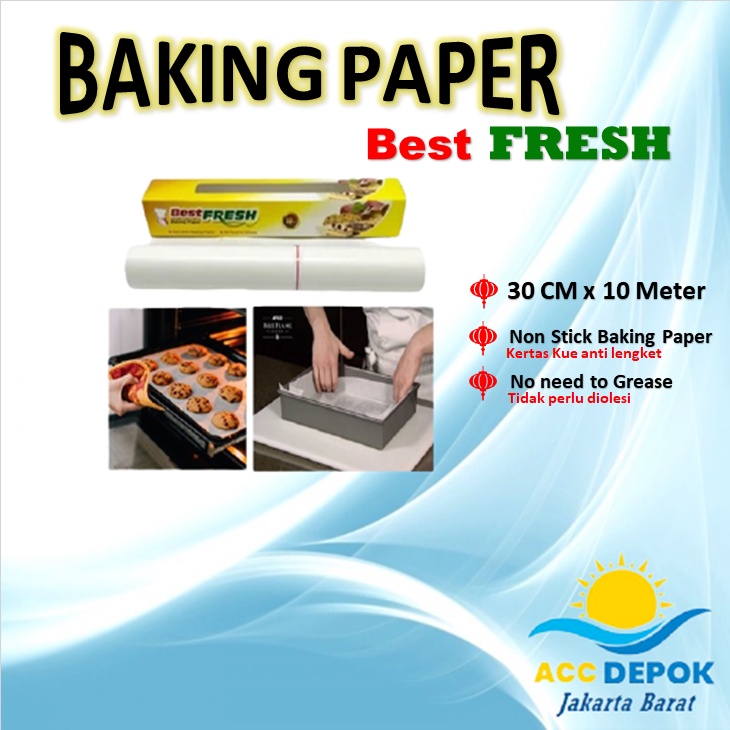 Jual Baking Paper Kertas Roti Merk Best Fresh Ukuran 30 Cm X 10 Meter Shopee Indonesia 