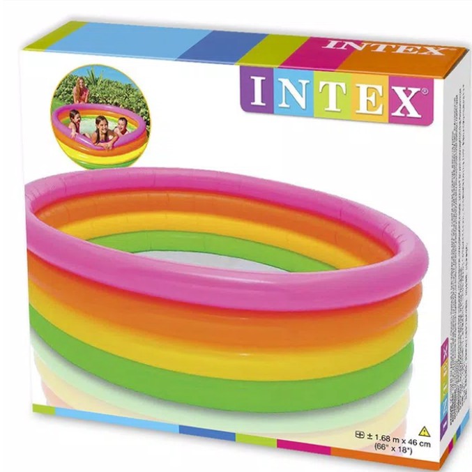 Jual Intex Kolam Renang Anak Intex 56441 Sunset Glow 4 Ring Rainbow ...