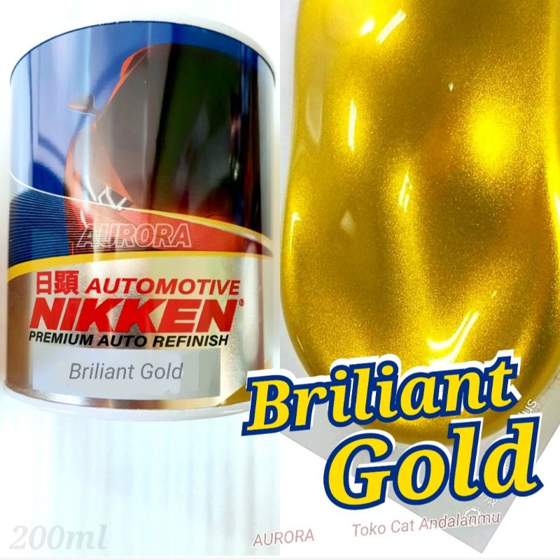 Jual Cat Emas Metalik NIKKEN Briliant Gold 200ml Niken Kuning Mas ...